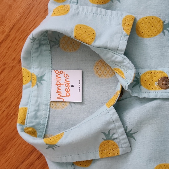 Pineapple Button Down Shirt Size 5 - Picture 2 of 4